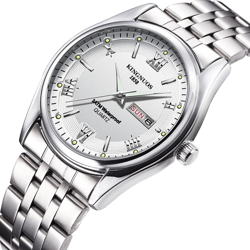 Relogio Masculino, brand de lux, din oțel inoxidabil, cu afișaj analogic, dată, săptămâna, impermeabil, pentru bărbați, cu quartz, ceasuri de mână pentru afaceri pentru bărbați
