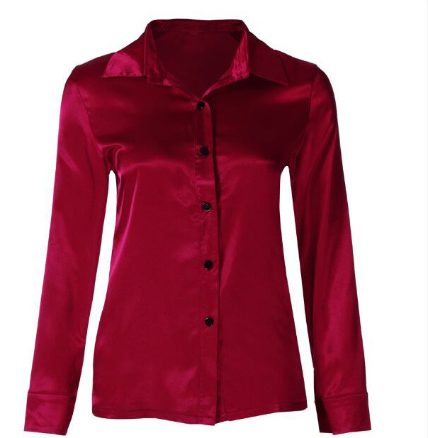 2018. Jesenska uredska bluza Ženske majice dugih rukava s bijelim gumbima Ženska elegantna radna košulja Ležerne majice