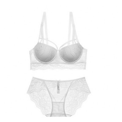 Csipke kétrészes szett push-up melltartóval és magas derekú bugyival
