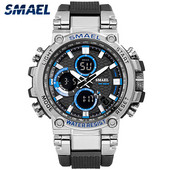 SMAEL 1803 Sport karóra Férfi karórák Vízálló 5 Bar Dual Time Férfi Katonai karórák Ütésálló ébresztőóra montre homme