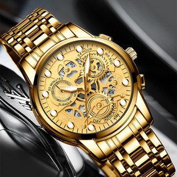 2022 Златни водещи марки Мъжки ръчни часовници Водоустойчив луксозен златен ръчен часовник за мъжки часовник Дропшипинг подаръци Relogio Masculino