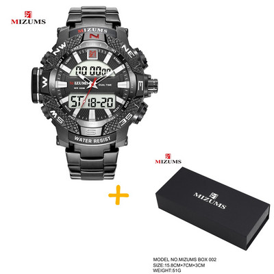 Zlatni sat Muški LED digitalni sportski satovi Muški Vodootporni remen od nehrđajućeg čelika Luksuzna marka Mizums Muški kvarcni ručni sat XFCS
