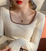 Naujo modelio moteriška rudeninė palaidinė kvadratine iškirpte