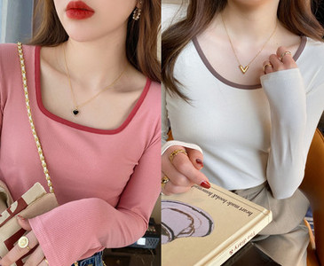 Naujo modelio moteriška rudeninė palaidinė kvadratine iškirpte