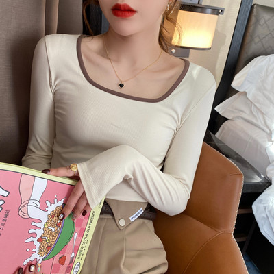 Naujo modelio moteriška rudeninė palaidinė kvadratine iškirpte