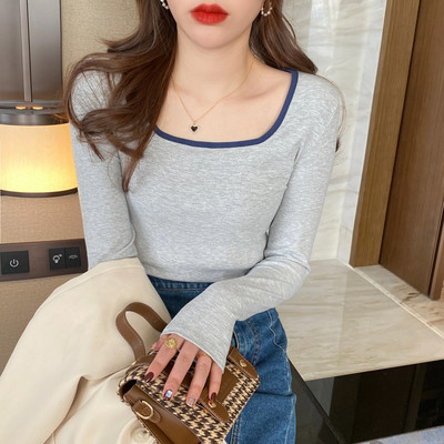 Naujo modelio moteriška rudeninė palaidinė kvadratine iškirpte