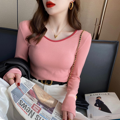 Naujo modelio moteriška rudeninė palaidinė kvadratine iškirpte