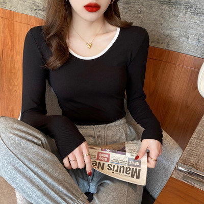 Naujo modelio moteriška rudeninė palaidinė kvadratine iškirpte