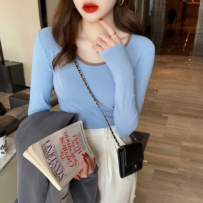 Naujo modelio moteriška rudeninė palaidinė kvadratine iškirpte