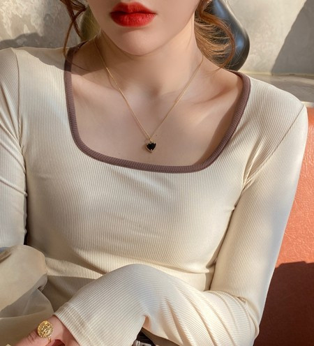 Naujo modelio moteriška rudeninė palaidinė kvadratine iškirpte