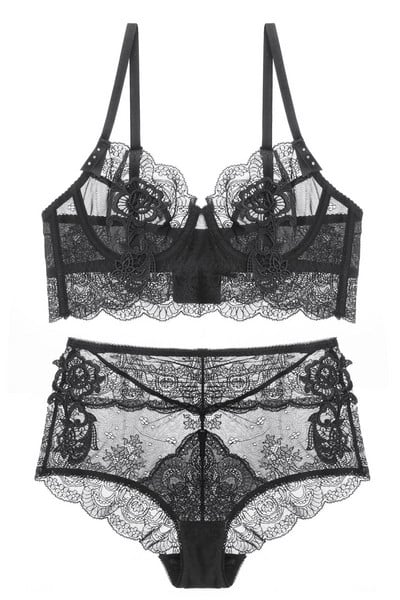 Moteriškas nėriniuotas bikinio rinkinys aukštu juosmeniu