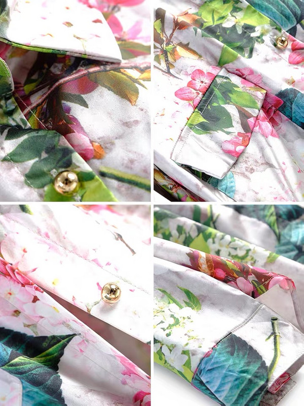 CHICLADY vintažinio dizainerio stiliaus gėlėmis marginta tropinė gėlėta palaidinė moteriška elegantiška moteriška pavasario vasaros marškinėliai, laisvalaikio satino viršūnės za