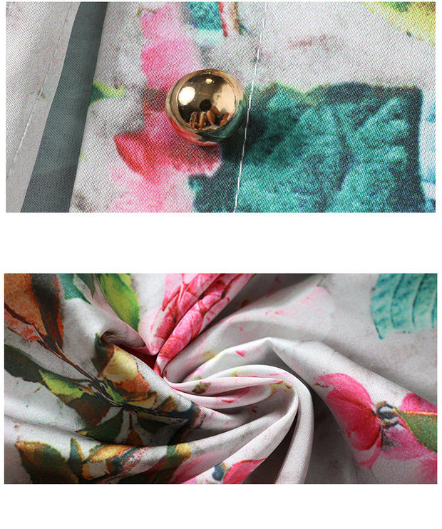 CHICLADY vintažinio dizainerio stiliaus gėlėmis marginta tropinė gėlėta palaidinė moteriška elegantiška moteriška pavasario vasaros marškinėliai, laisvalaikio satino viršūnės za