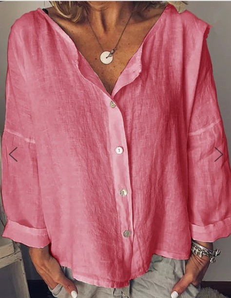 Nyári lenvászon női ing, hosszú ujjú női felső póló, alkalmi női póló, női blúzok