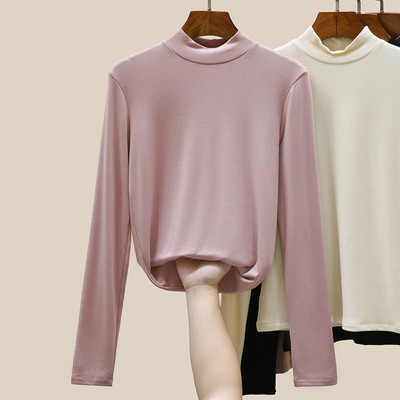 Ženska bluza sa visokom polo kragnom - čisti model