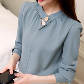 Moteriški viršutiniai drabužiai ir palaidinės ilgomis rankovėmis šifoninė palaidinė 2018 m. Nauji rudens moteriški marškiniai Moteriški viršutiniai drabužiai biure plius dydis Blusa Feminina