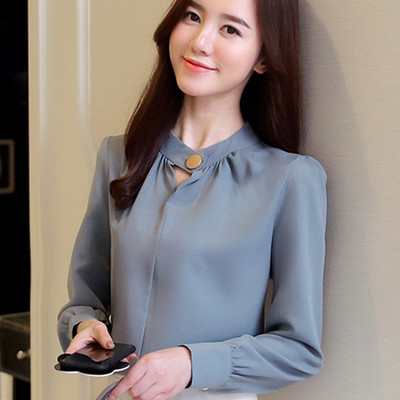 Moteriški viršutiniai drabužiai ir palaidinės ilgomis rankovėmis šifoninė palaidinė 2018 m. Nauji rudens moteriški marškiniai Moteriški viršutiniai drabužiai biure plius dydis Blusa Feminina