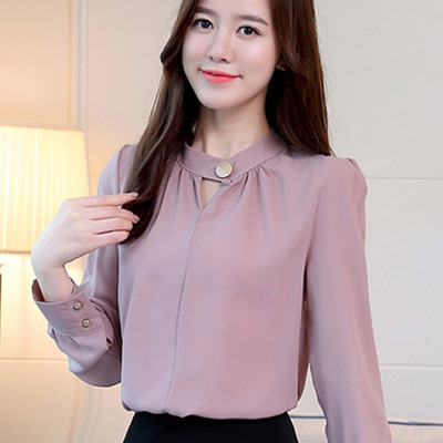 Moteriški viršutiniai drabužiai ir palaidinės ilgomis rankovėmis šifoninė palaidinė 2018 m. Nauji rudens moteriški marškiniai Moteriški viršutiniai drabužiai biure plius dydis Blusa Feminina