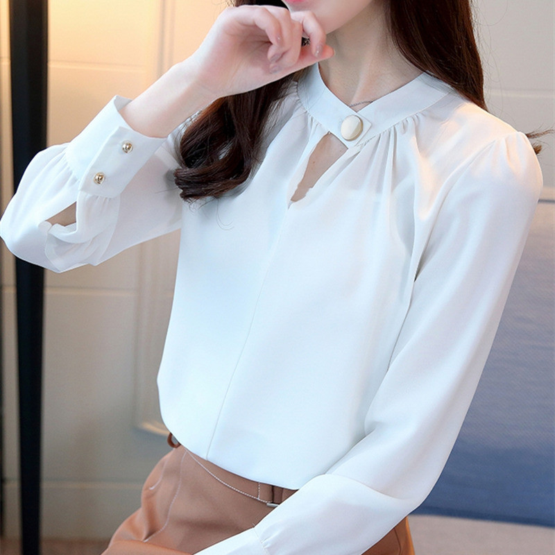 Moteriški viršutiniai drabužiai ir palaidinės ilgomis rankovėmis šifoninė palaidinė 2018 m. Nauji rudens moteriški marškiniai Moteriški viršutiniai drabužiai biure plius dydis Blusa Feminina