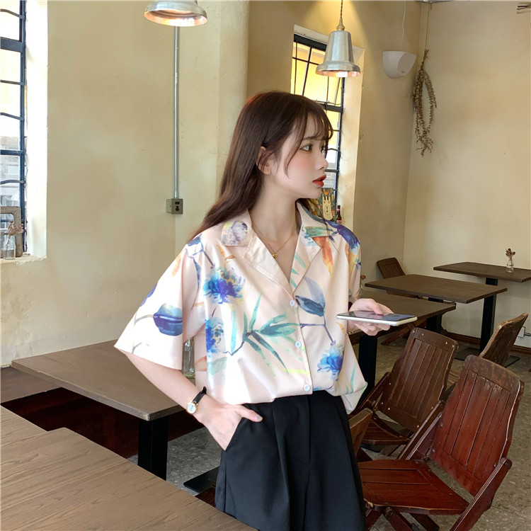 Ženske majice i bluze 2020. Ljeto Havajski stil Opuštena udobna ležerna šifonska košulja kratkih rukava Ženska odjeća Ženske košulje