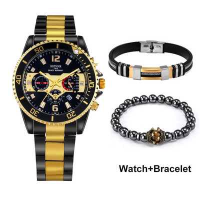 Muški satovi Vrhunski luksuzni poslovni kvarcni ručni sat za muškarce Narukvica Poklon set Vodootporni sat za muškarce Relogio Masculino