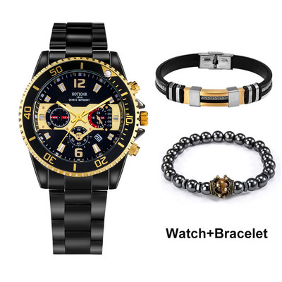 Muški satovi Vrhunski luksuzni poslovni kvarcni ručni sat za muškarce Narukvica Poklon set Vodootporni sat za muškarce Relogio Masculino
