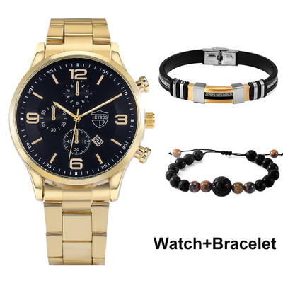 Muški satovi Vrhunski luksuzni poslovni kvarcni ručni sat za muškarce Narukvica Poklon set Vodootporni sat za muškarce Relogio Masculino