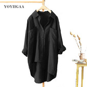 Pamut női blúz ing Boyfriend Style Női blúzok és felsők Hosszú ujjú Oversize női ing Alkalmi felsők Női ingek