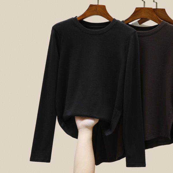 Асиметричен модел дамска блуза с дълъг ръкав