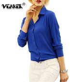 2018 m. Moterų verslo biuro marškiniai Lady OL marškinėliai Šifoninės palaidinės Moteriškos viršutinės marškinių palaidinės Madingi raudoni mėlyni juodi marškiniai plius dydis 2XL