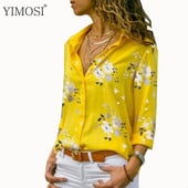 5XL női felsők és blúzok Női sifon blúz ing 2020 alkalmi V-nyakú virágos nyomott ing Blusa Plus Size