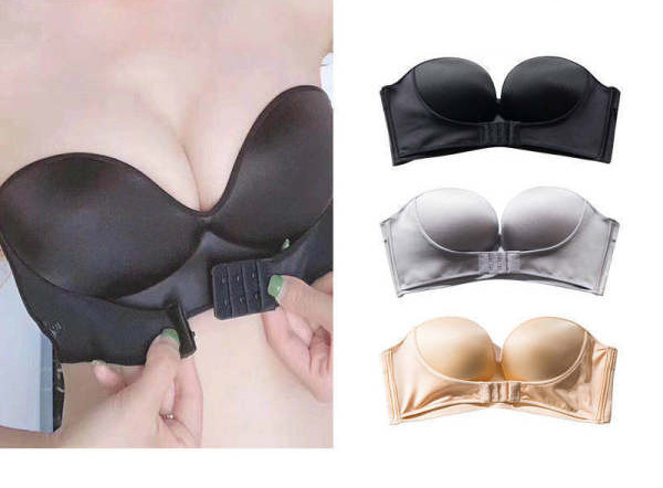 Moteriška priekyje užsegama liemenėlė be petnešėlių