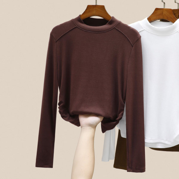 Ежедневна дамска блуза с обло деколте-няколко цвята