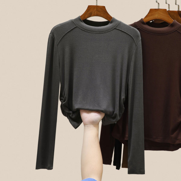 Ежедневна дамска блуза с обло деколте-няколко цвята