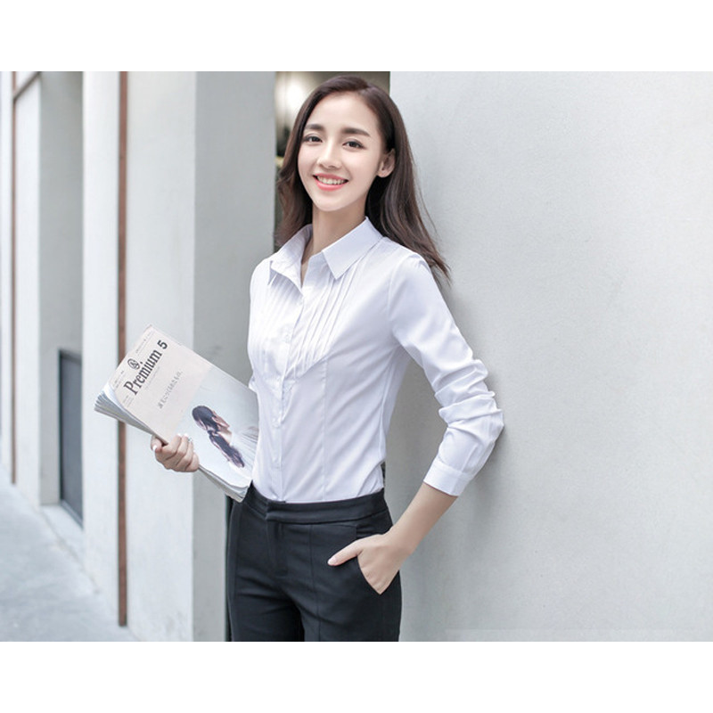 Női ingek Női felsők és blúzok Fehér blúz OL Nyári Női Ruhák Kosztümök Mujer De Moda 2019 Blusas Femininas