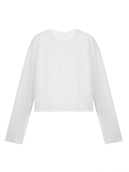 Ležerna bluza s ovalnim izrezom i dugim rukavima novi model