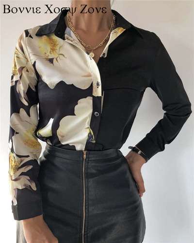 Ženska košulja dugih rukava s dugim rukavima i bluzama s mješovitim printom u boji, gornji dijelovi dnevni lookovi
