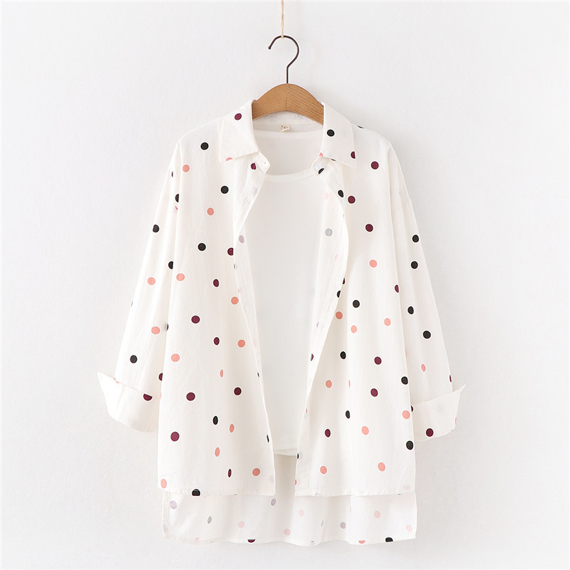 Ženske bluze Košulje Tunike Ženske majice i bluze 2020. Ženska odjeća Odjeća dugih rukava Zakopčavanje gore dolje Bijela točka Ležerno Novo dobro