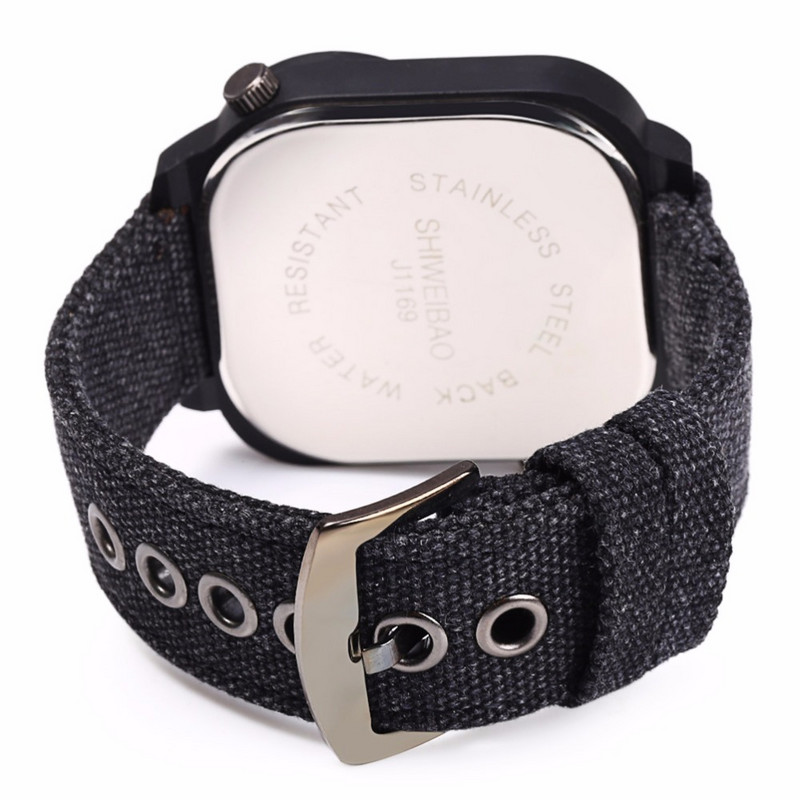 SHIWEIBAO J1169 Satovi Muški sportski kvarcni sat s velikim brojčanikom i dvostrukim pokretom Muški vojni satovi s platnenim ručnim satovima s kompasom Relogio Masculino