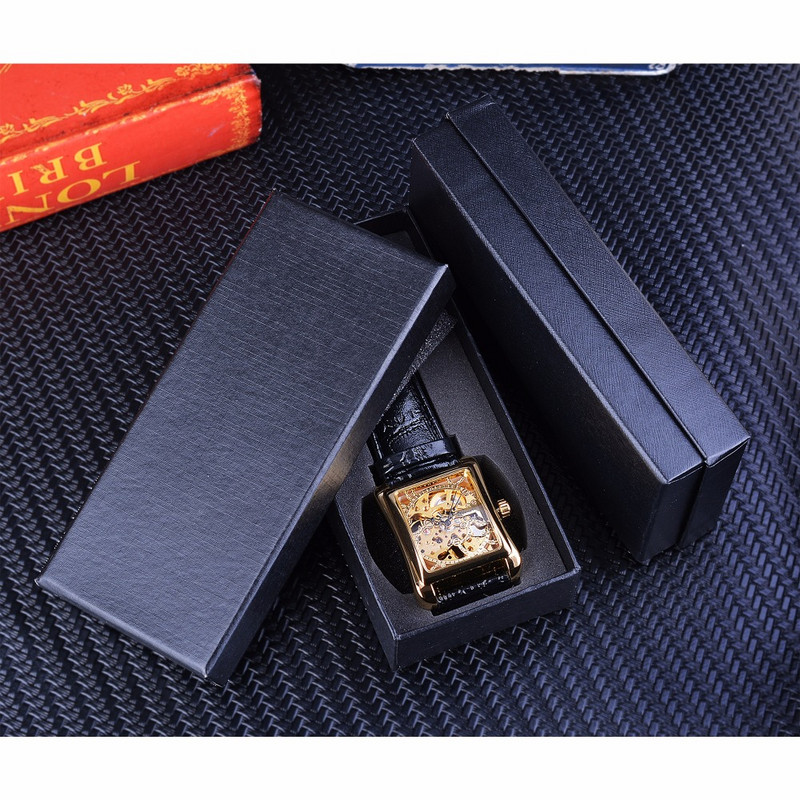 Winner 2017. Retro ležerna serija Pravokutni dizajn brojčanika Zlatni uzorak Šuplji kosturni sat Muški sat Luksuzni mehanički vrhunski brend