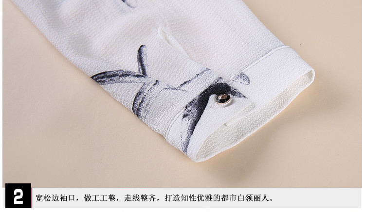 Cea mai bună calitate 2017 de modă pentru femei bluză cu decolteu în V vintage bluză din șifon imprimeu cu mâneci lungi cămăși pentru femei bluze plus size ropa mujer