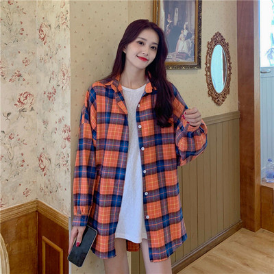 Ingek Női Kockás Rózsaszín Laza vállú zseb Főiskolai hallgatók Összes felsőruházat Koreai Stílus Napi elegáns felsők Pár ősz