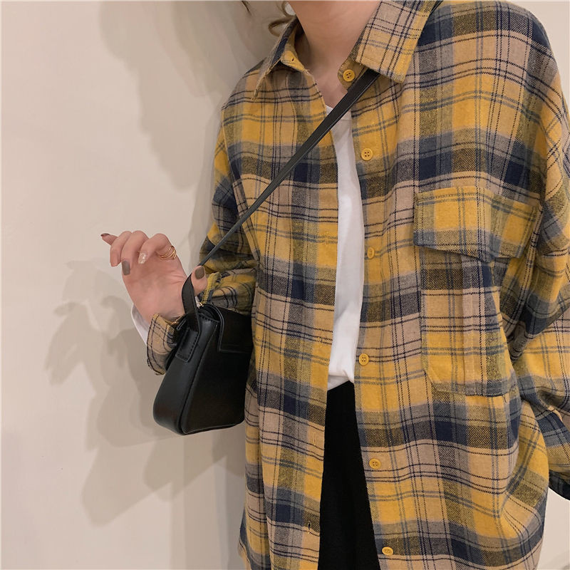 Ingek Női Kockás Rózsaszín Laza vállú zseb Főiskolai hallgatók Összes felsőruházat Koreai Stílus Napi elegáns felsők Pár ősz