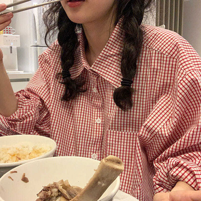 Cămăși pentru femei, model în carouri, cămașă estetică pentru femei șic, elegantă, ocazională, largi, pentru studenți, topuri pentru femei, modă Harajuku