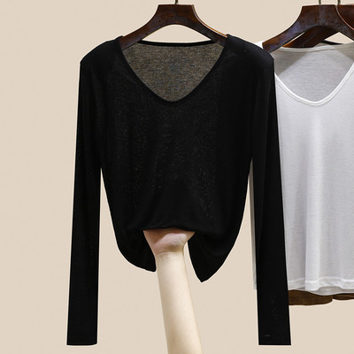 Ženska ležerna bluza dugih rukava čistog uzorka