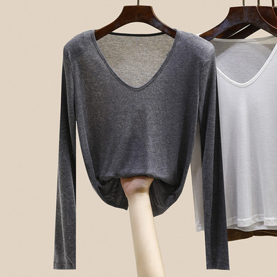 Ženska ležerna bluza dugih rukava čistog uzorka