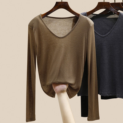 Ženska ležerna bluza dugih rukava čistog uzorka