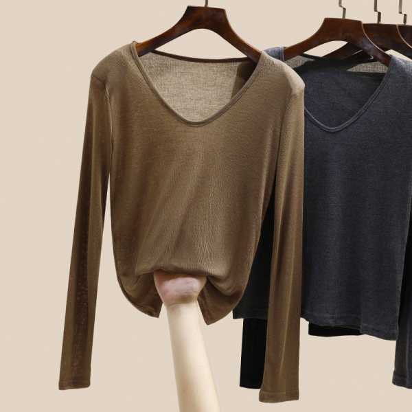 Ženska ležerna bluza dugih rukava čistog uzorka