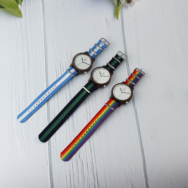ALK Vision Pride Rainbow Top Ceasuri din lemn Dropshipping Brand Femei Bărbați Ceas din lemn Pânză LGBT Curea Fashion Casual Ceas de mână