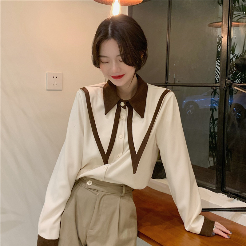 Bluze de primăvară OCEANLOVE pentru femei 2021, cu guler răsturnat, bluze vintage, bluze pentru femei, cămăși de modă coreeane, elegante